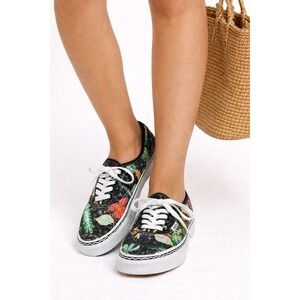 Vans Authentic Crayola Multi Tropical Leopard Sneakers Black Floral Womens 8.5